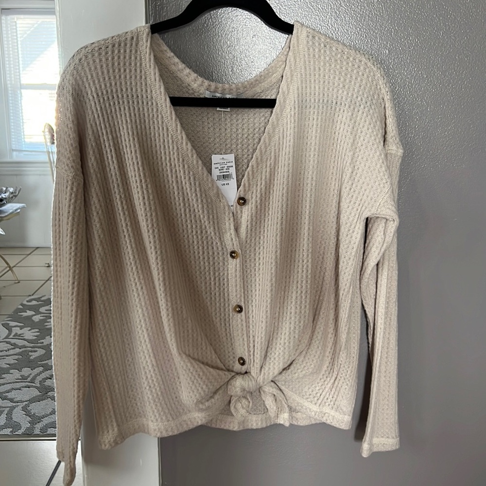 American Eagle Waffle Knit Top